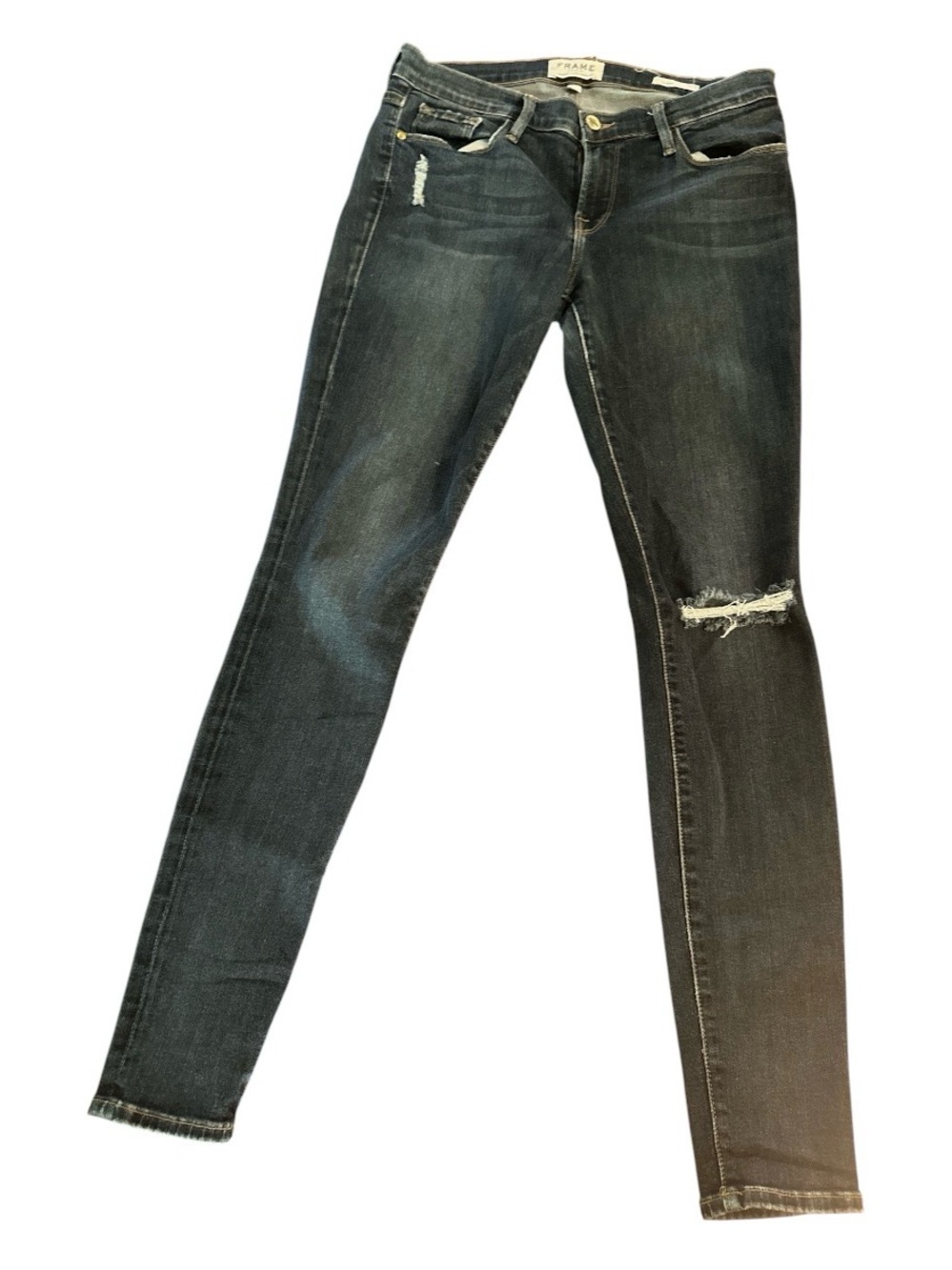 Frame Denim Le Skinny de Jeanne - Dark Indigo Blue Skinny Jeans Sz 28